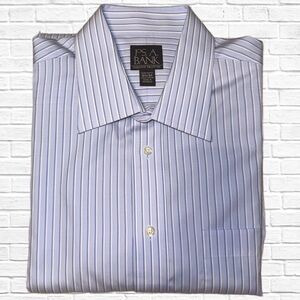 Jos. A. Bank Men's Light Blue Pinstripe Dress Shirt- 16 1/2-34